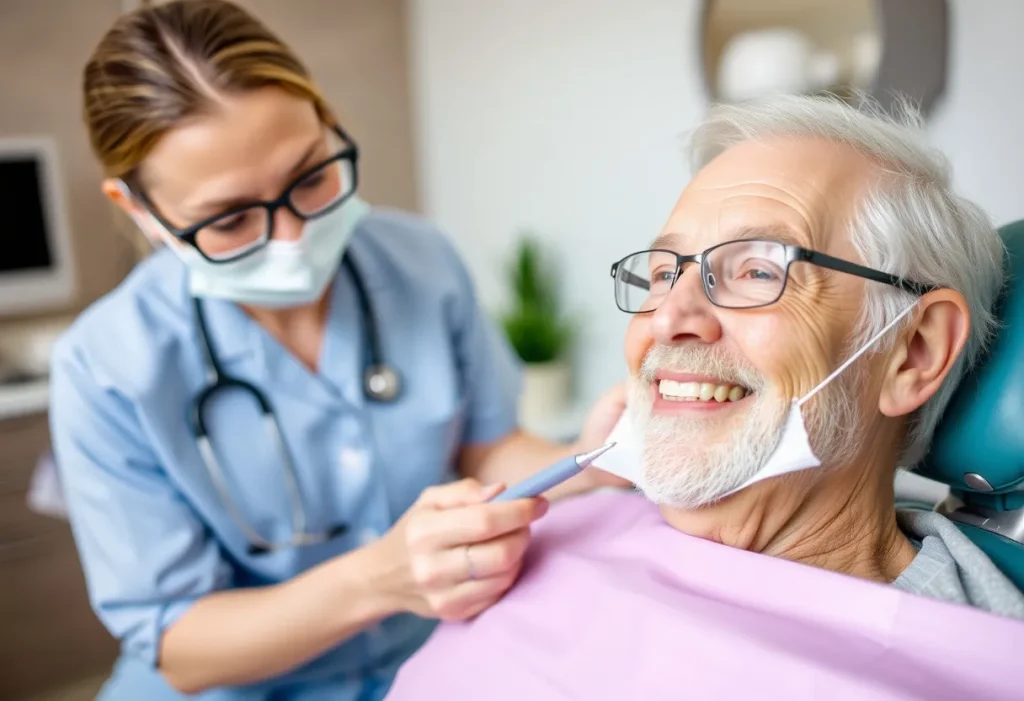 Senior or Diabetic Patient with a Dentist