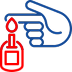 Icon of blood drop and syringe representing how gum disease impacts diabetes control