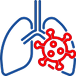 Icon of lungs representing oral bacteria contributing to pneumonia and respiratory illness