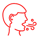 Icon of person exhaling breath representing the myth that bad breath is only cosmetic and not linked to gum disease or heart health